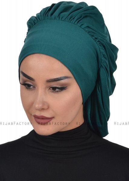 Isabella - Mørkegrøn Bomuld Turban - Ayse Turban