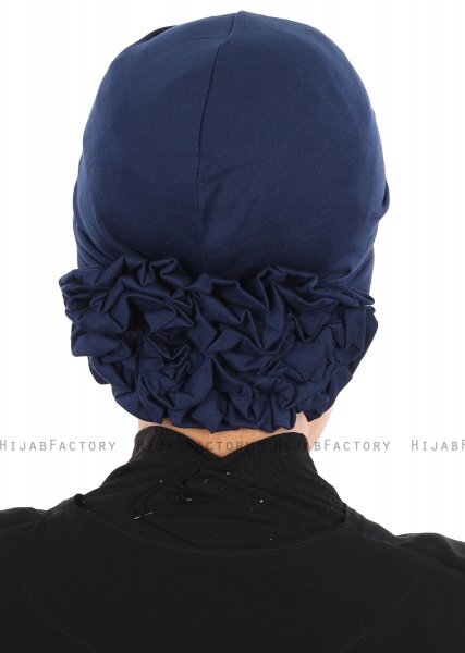 Elisabeth - Marine Blå Bomuld Turban