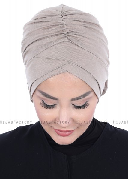 Elisabeth - Taupe Bomuld Turban