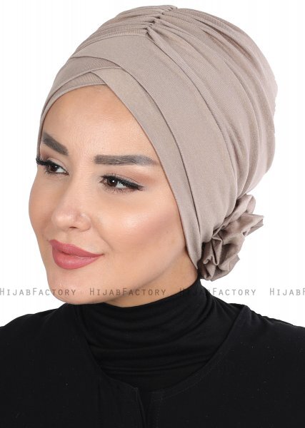 Elisabeth - Taupe Bomuld Turban