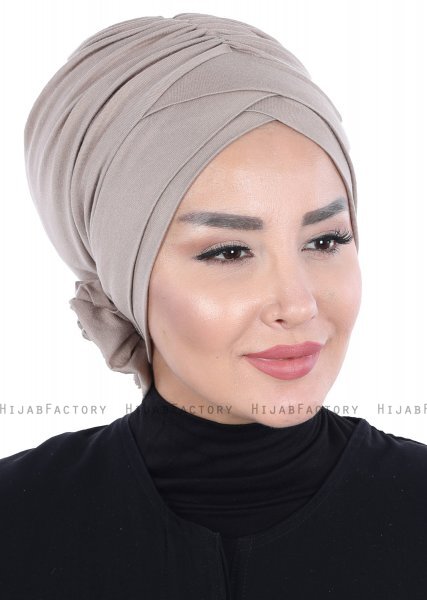 Elisabeth - Taupe Bomuld Turban