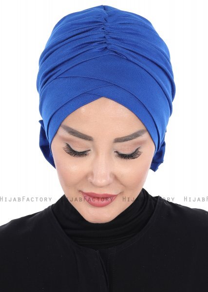 Elisabeth - Blå Bomuld Turban
