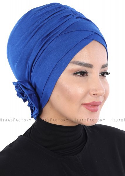 Elisabeth - Blå Bomuld Turban