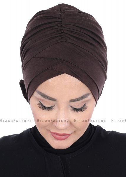 Elisabeth - Brun Bomuld Turban