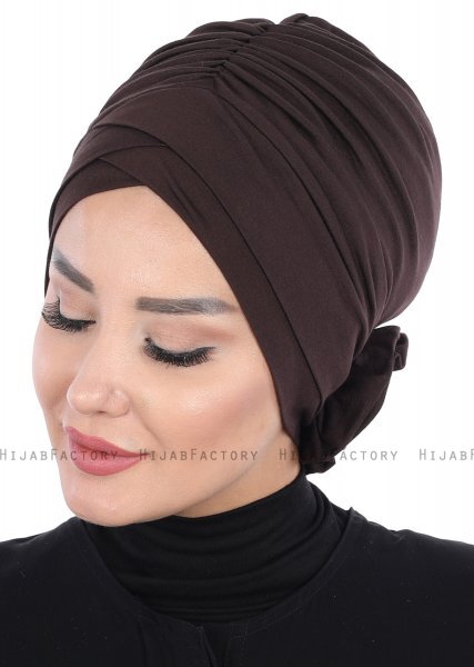 Elisabeth - Brun Bomuld Turban