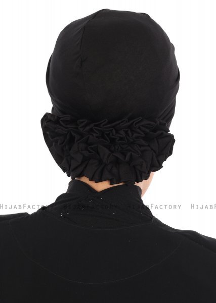 Elisabeth - Svart Bomuld Turban
