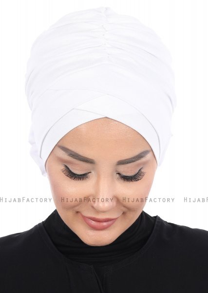 Elisabeth - Hvid Bomuld Turban