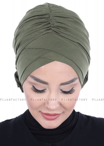 Elisabeth - Khaki Bomuld Turban