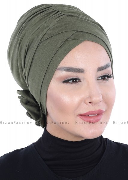 Elisabeth - Khaki Bomuld Turban