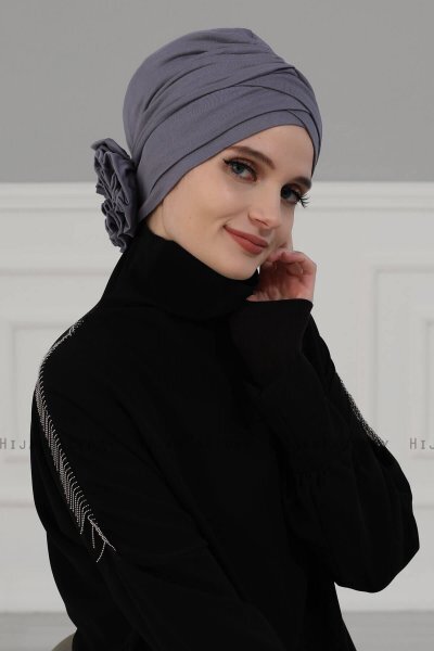 Elisabeth - Grå Bomuld Turban