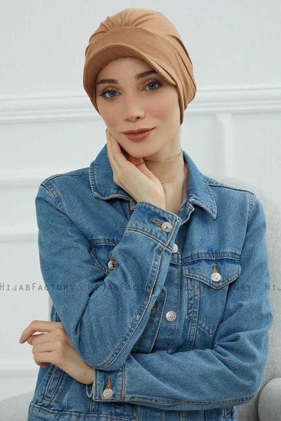 Sandra - Lysebrun Bomuld Turban