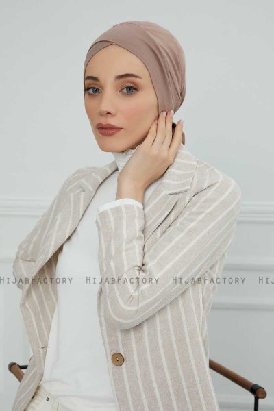 Ellie - Taupe Bomuld Turban