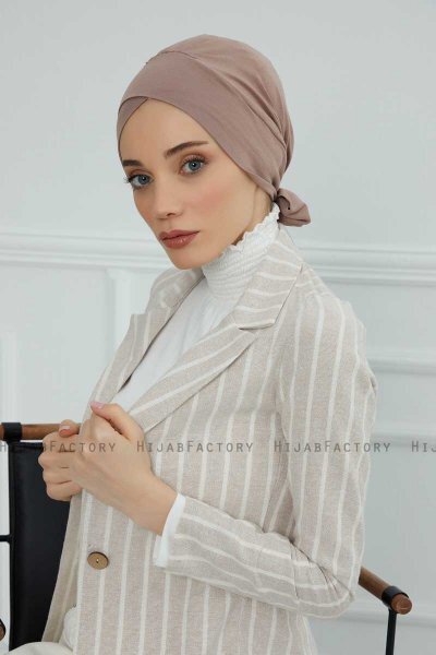 Ellie - Taupe Bomuld Turban