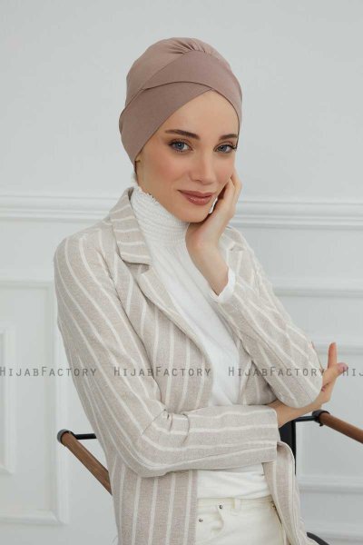 Ellie - Taupe Bomuld Turban