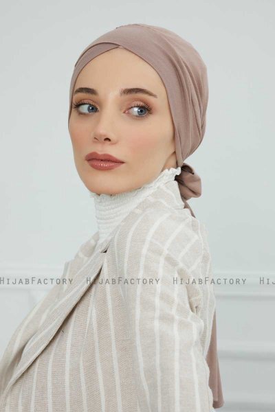 Ellie - Taupe Bomuld Turban