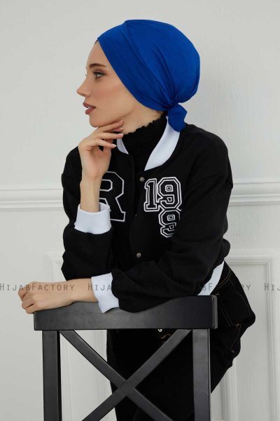 Ellie - Blå Bomuld Turban