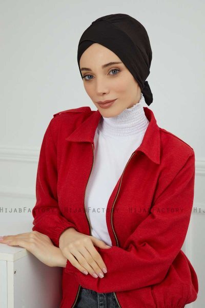 Ellie - Svart Bomuld Turban
