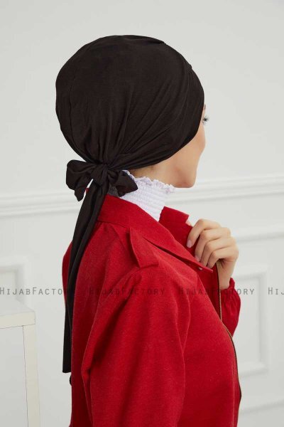 Ellie - Svart Bomuld Turban