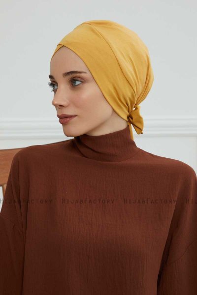 Ellie - Sennepsgul Bomuld Turban