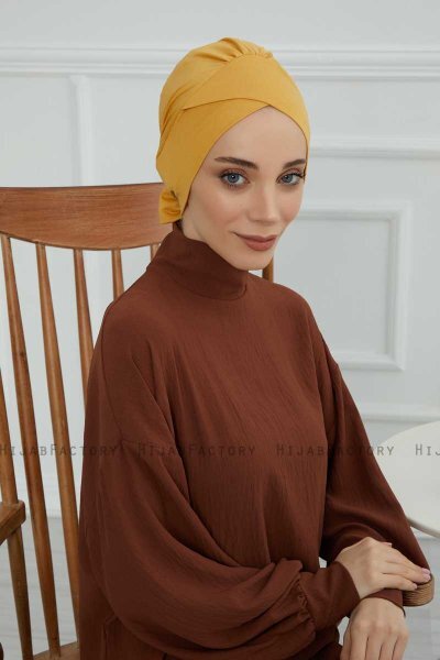 Ellie - Sennepsgul Bomuld Turban