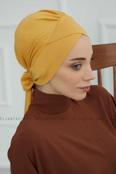 Ellie - Sennepsgul Bomuld Turban