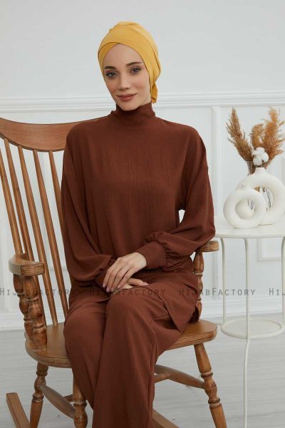 Ellie - Sennepsgul Bomuld Turban