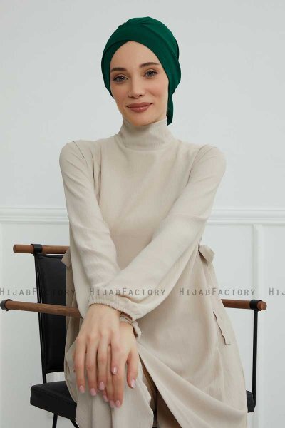 Ellie - Mørkegrøn Bomuld Turban