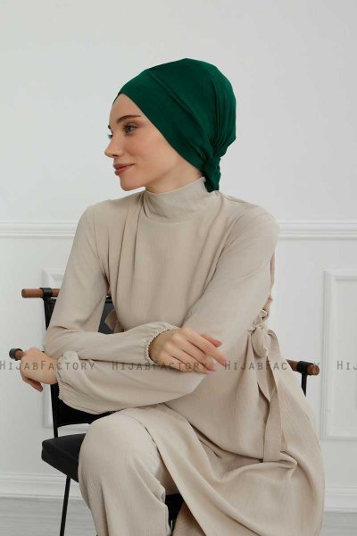 Ellie - Mørkegrøn Bomuld Turban