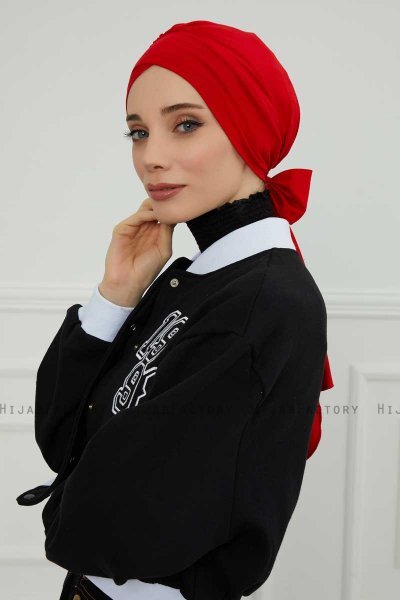 Ellie - Rød Bomuld Turban