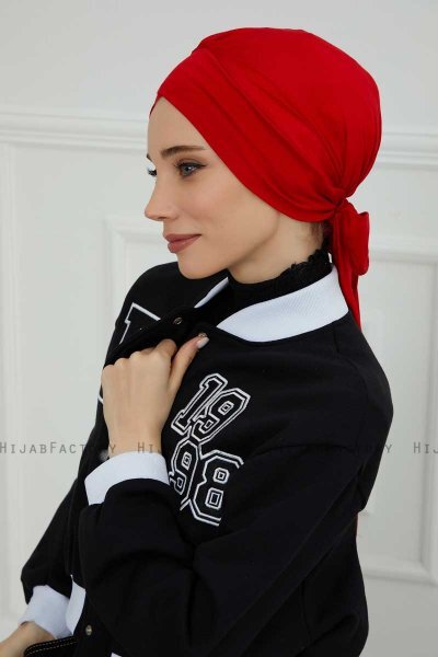 Ellie - Rød Bomuld Turban