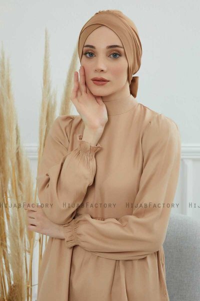 Ellie - Lysebrun Bomuld Turban