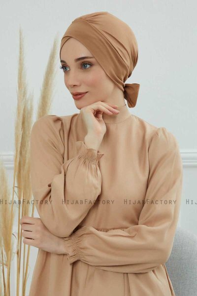 Ellie - Lysebrun Bomuld Turban