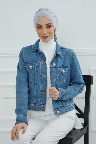Ellie - Lysegrå Bomuld Turban