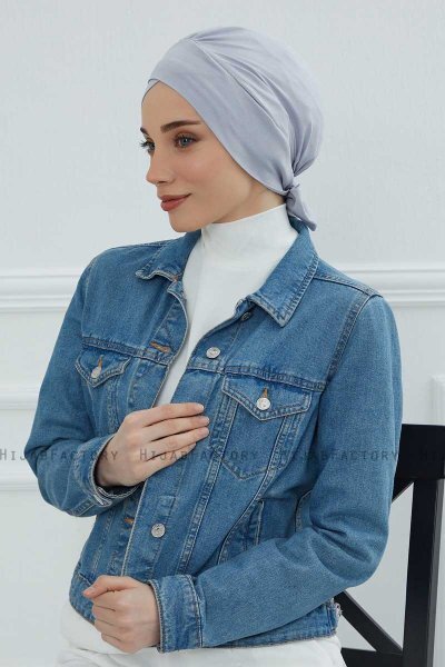 Ellie - Lysegrå Bomuld Turban