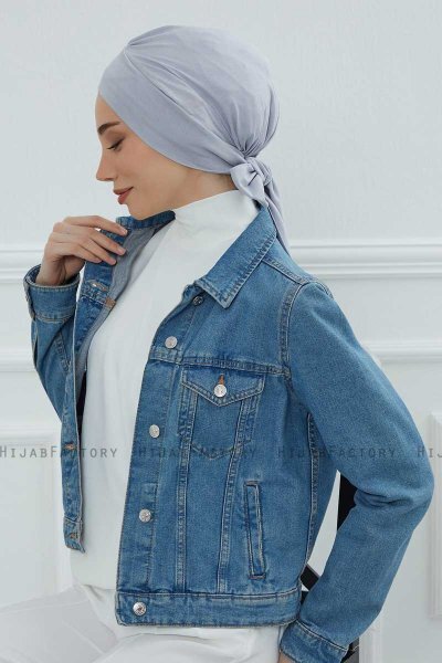Ellie - Lysegrå Bomuld Turban