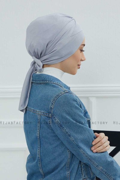 Ellie - Lysegrå Bomuld Turban