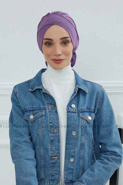 Ellie - Violet Bomuld Turban