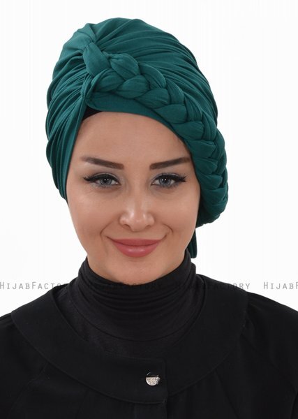 Theresa - Mørkegrøn Bomuld Turban - Ayse Turban