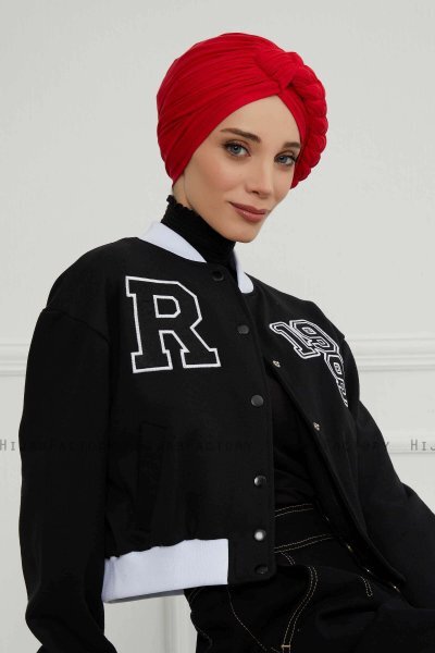 Theresa - Rød Bomuld Turban - Ayse Turban