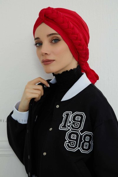 Theresa - Rød Bomuld Turban - Ayse Turban