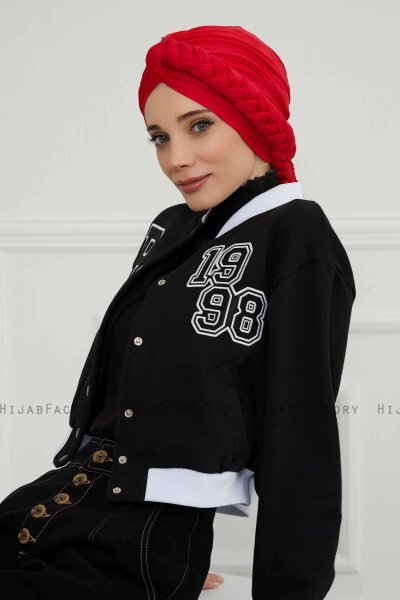 Theresa - Rød Bomuld Turban - Ayse Turban