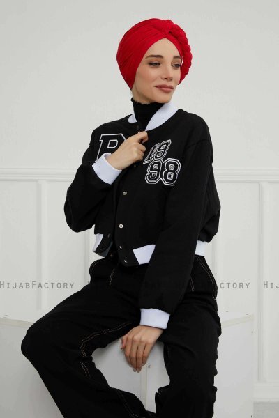 Theresa - Rød Bomuld Turban - Ayse Turban