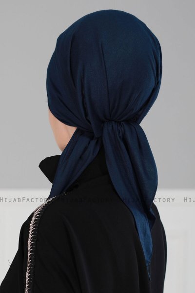 Felicia - Marine Blå Bomuld Turban