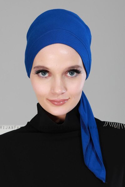 Felicia - Blå Bomuld Turban