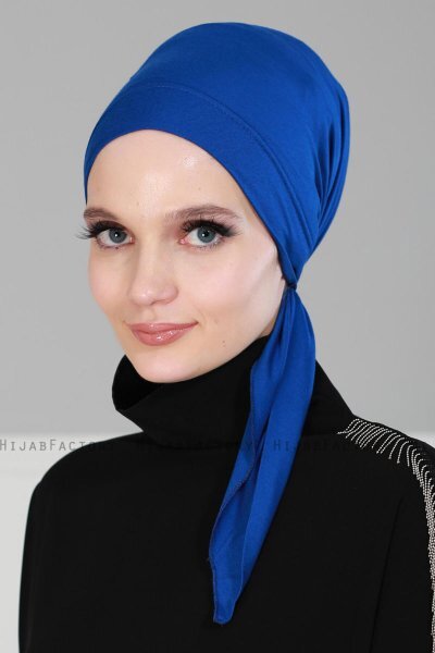 Felicia - Blå Bomuld Turban