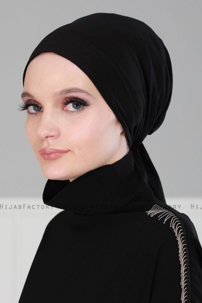 Felicia - Svart Bomuld Turban