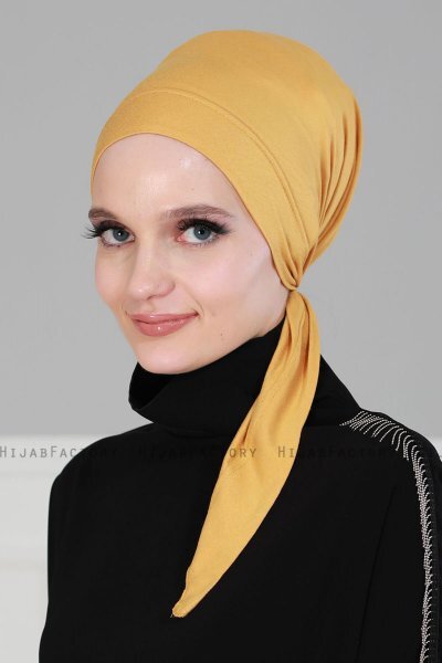 Felicia - Sennepsgul Bomuld Turban
