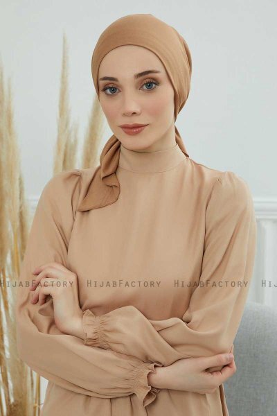 Felicia - Lysebrun Bomuld Turban