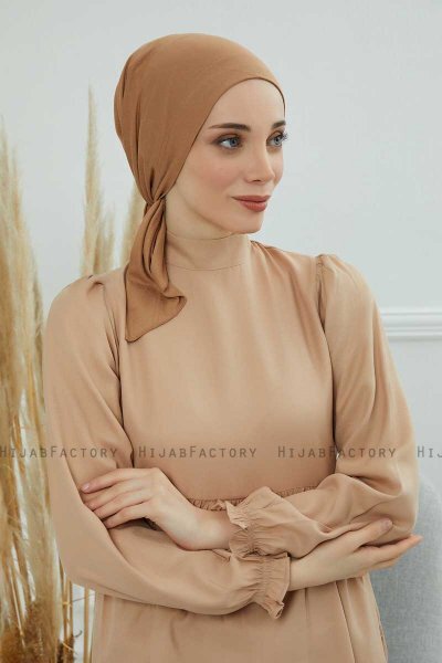 Felicia - Lysebrun Bomuld Turban