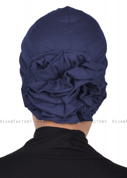 Kerstin - Marine Blå Bomuld Turban - Ayse Turban